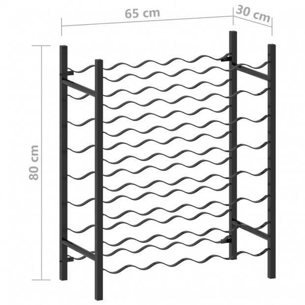 Wine Rack For 48 Bottles Black Metal Image 6