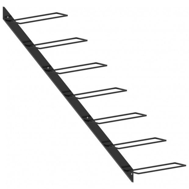 Wall-mounted Wine Rack For 7 Bottles Black Metal Image 3