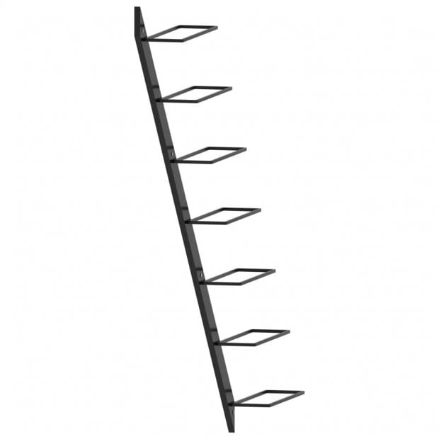 Wall-mounted Wine Rack For 7 Bottles Black Metal Image 4