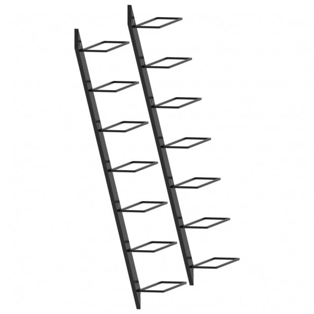 Wall-mounted Wine Racks For 14 Bottles 2 Pcs Black Metal Image 4