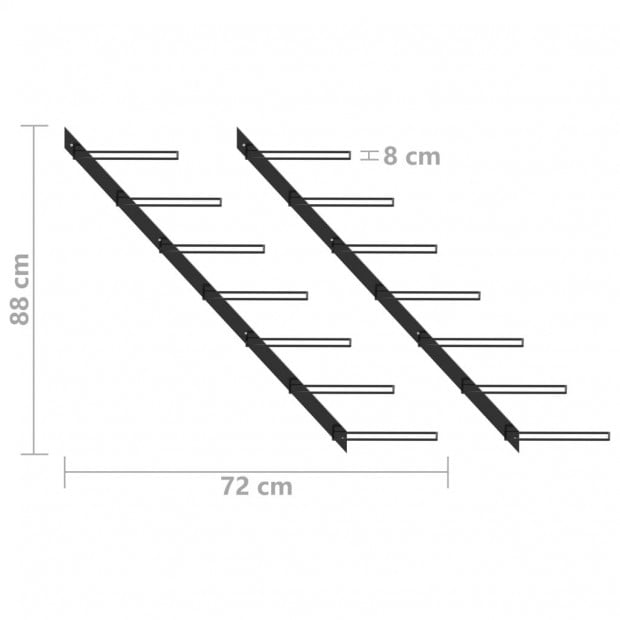 Wall-mounted Wine Racks For 14 Bottles 2 Pcs Black Metal Image 6