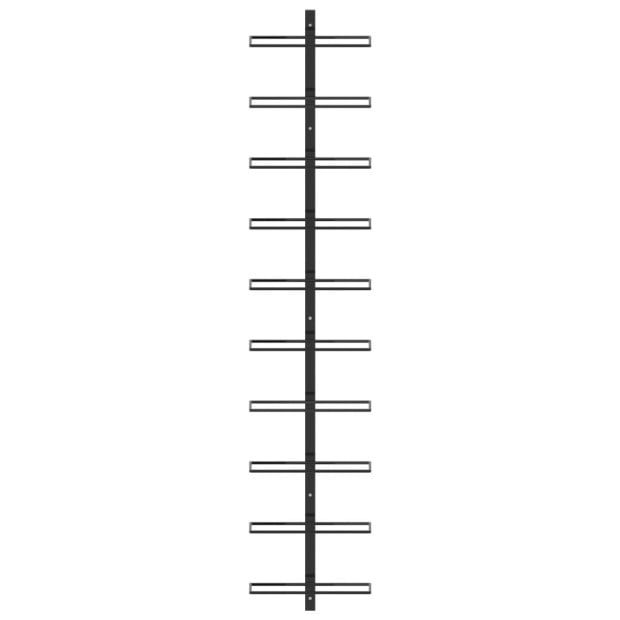 Wall-mounted Wine Rack For 10 Bottles Black Metal Image 3