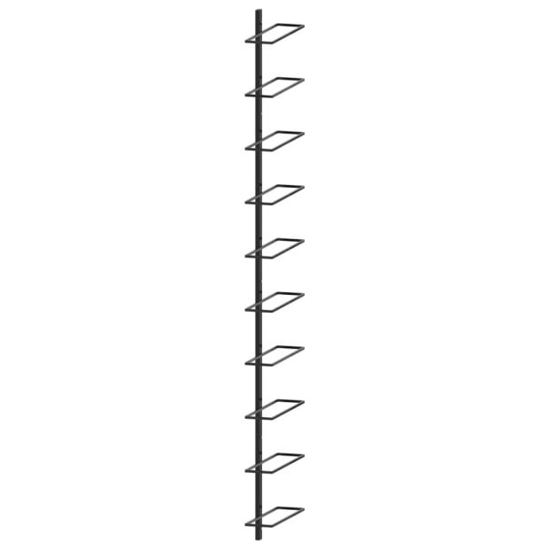 Wall-mounted Wine Rack For 10 Bottles Black Metal Image 4