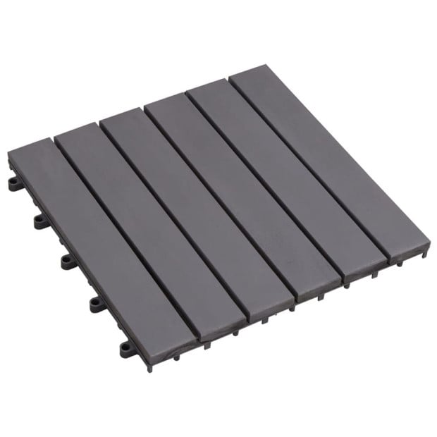Decking Tiles 20 Pcs Grey Wash 30x30 Cm Solid Acacia Wood Image 2