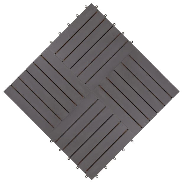 Decking Tiles 20 Pcs Grey Wash 30x30 Cm Solid Acacia Wood Image 4