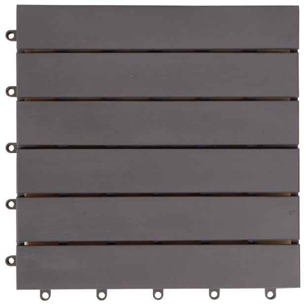 Decking Tiles 20 Pcs Grey Wash 30x30 Cm Solid Acacia Wood Image 5