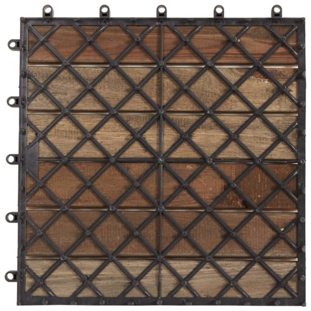 Decking Tiles 20 Pcs Grey Wash 30x30 Cm Solid Acacia Wood Image 6
