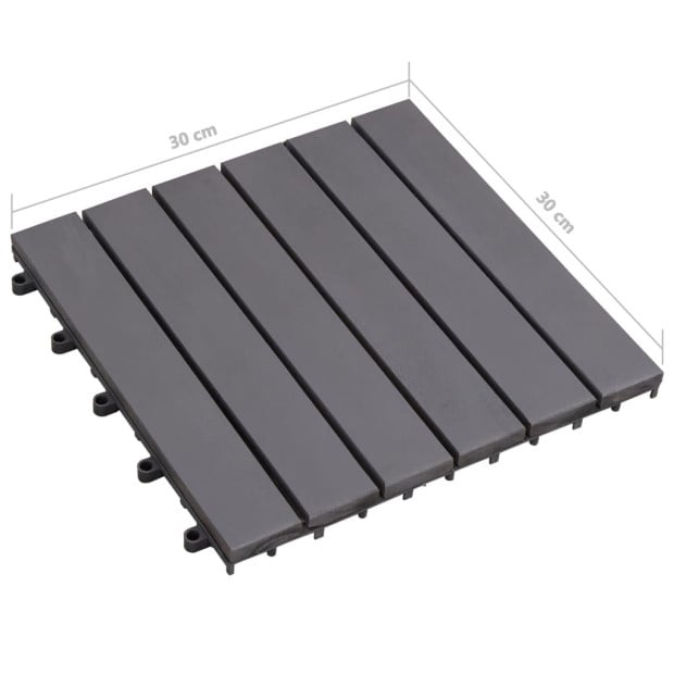 Decking Tiles 20 Pcs Grey Wash 30x30 Cm Solid Acacia Wood Image 8