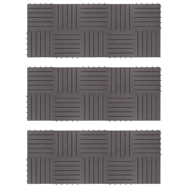 Decking Tiles 30 Pcs Grey Wash 30x30 Cm Solid Acacia Wood