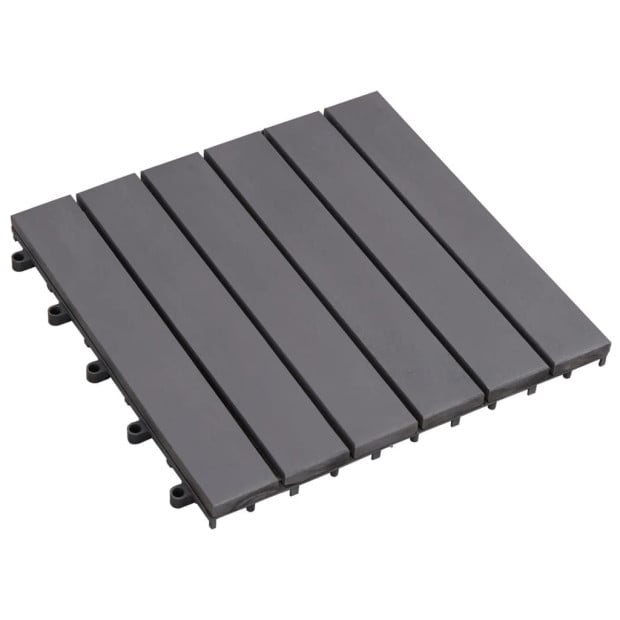 Decking Tiles 30 Pcs Grey Wash 30x30 Cm Solid Acacia Wood Image 2