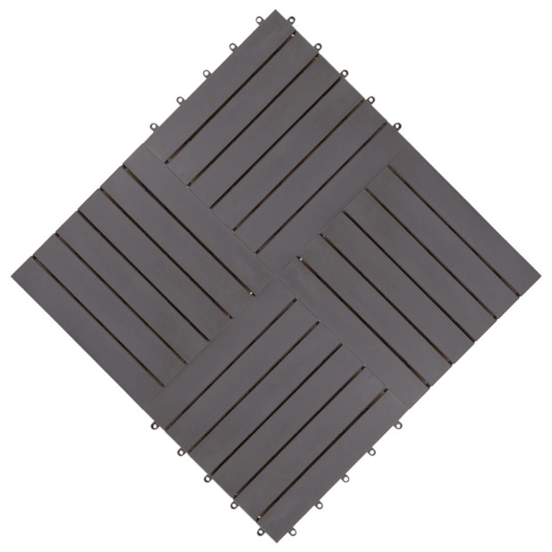 Decking Tiles 30 Pcs Grey Wash 30x30 Cm Solid Acacia Wood Image 4
