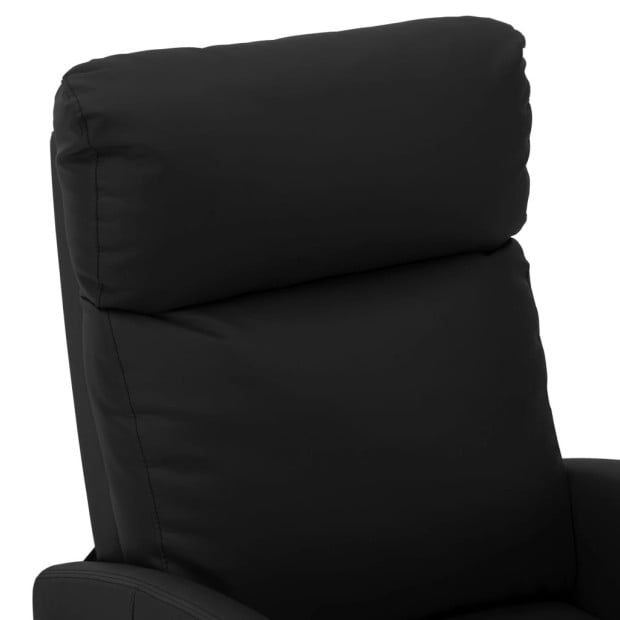 Massage Reclining Chair Black Faux Leather Image 5