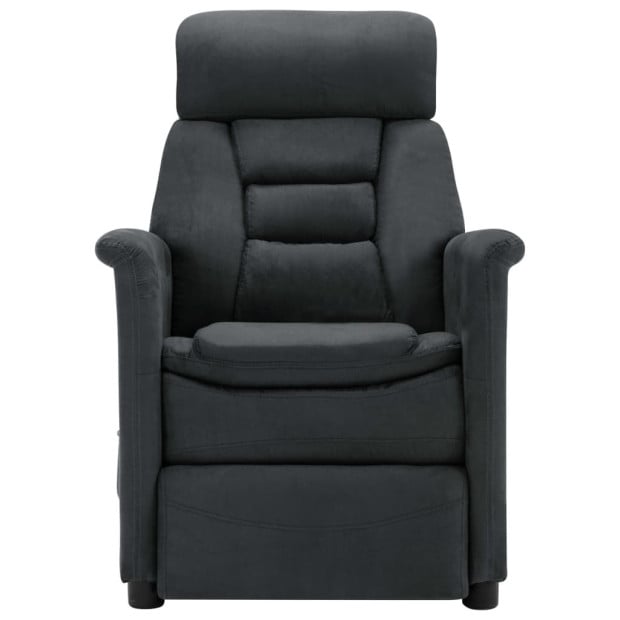 Massage Recliner Dark Grey Faux Suede Leather Image 3