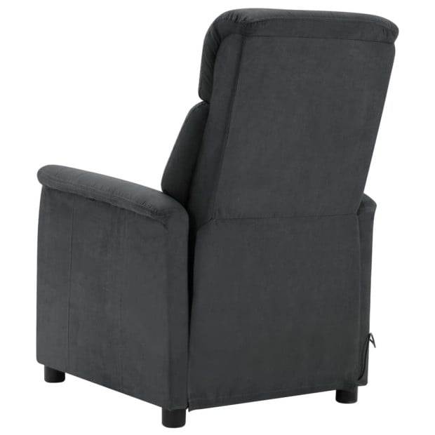 Massage Recliner Dark Grey Faux Suede Leather Image 7