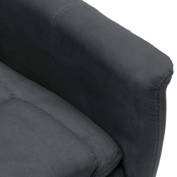 Massage Recliner Dark Grey Faux Suede Leather Image 8
