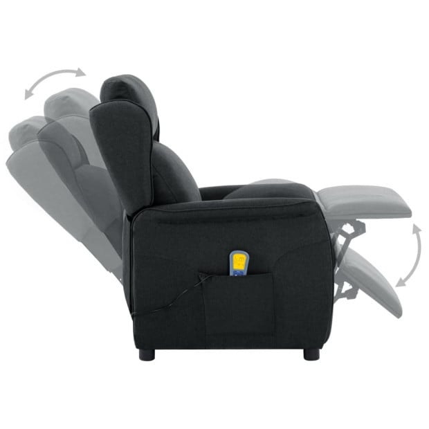 Recliner Dark Grey Fabric Image 4