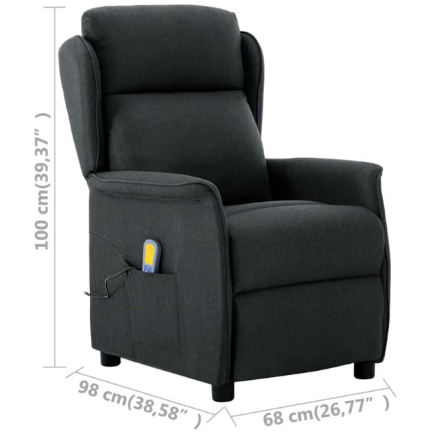 Recliner Dark Grey Fabric Image 8