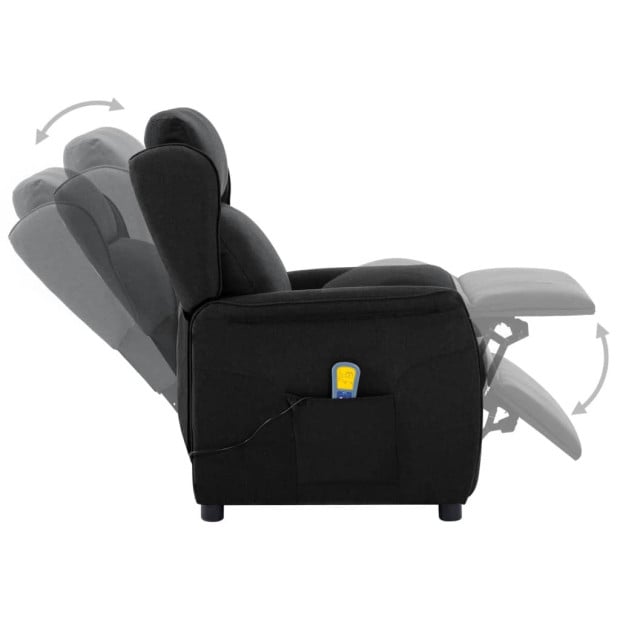 Recliner Black Fabric Image 4