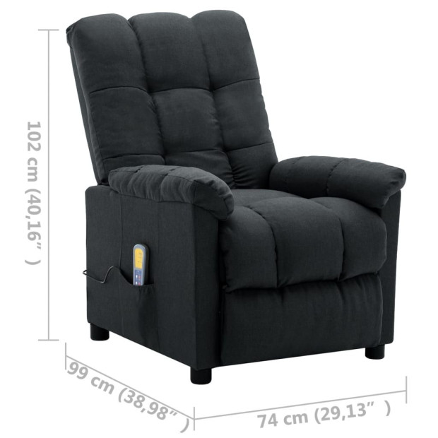 Recliner Dark Grey Fabric Image 8