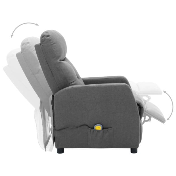 Massage Recliner Light Grey Image 5