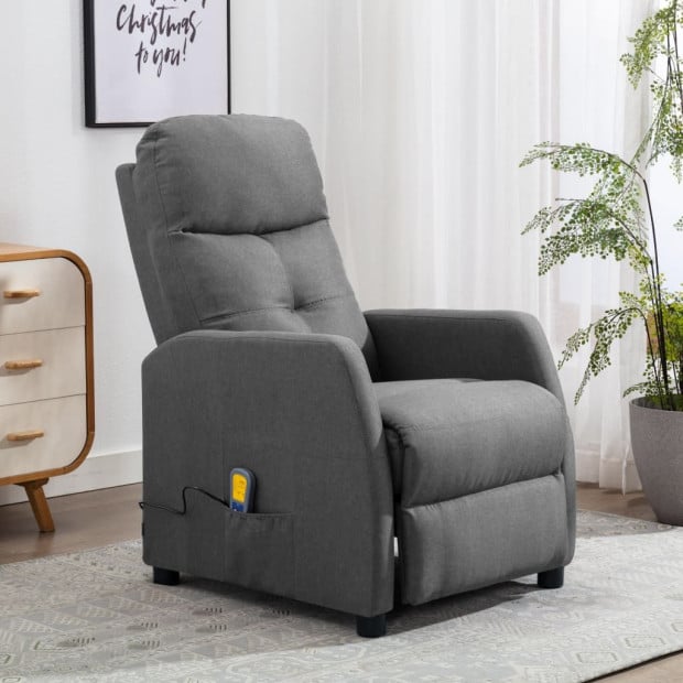 Massage Recliner Light Grey Image 2
