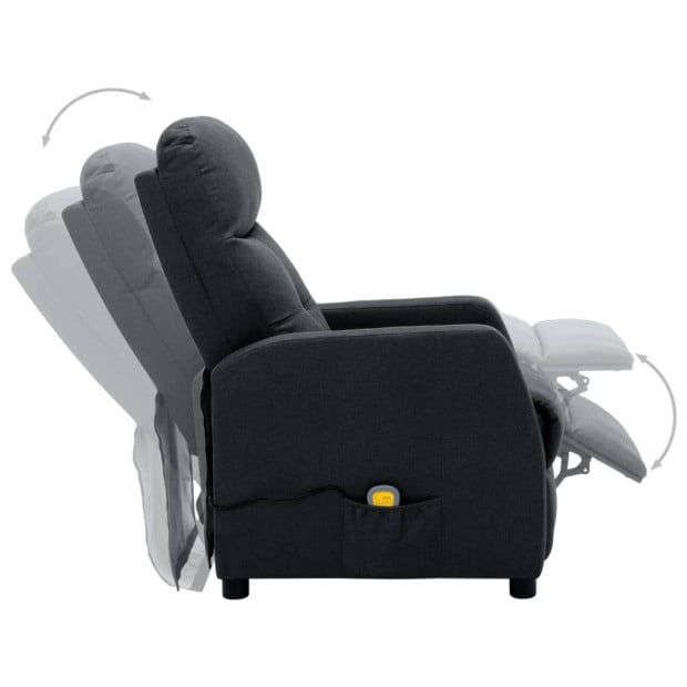 Recliner Dark Grey Fabric Image 5