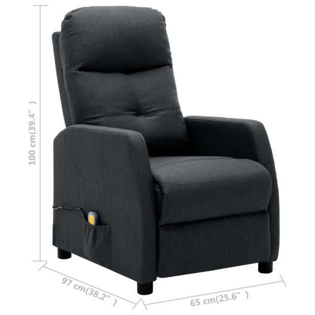Recliner Dark Grey Fabric Image 8
