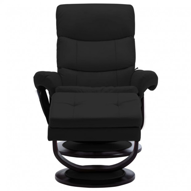Massage Reclining Chair Black Faux Leather And Bentwood Image 4