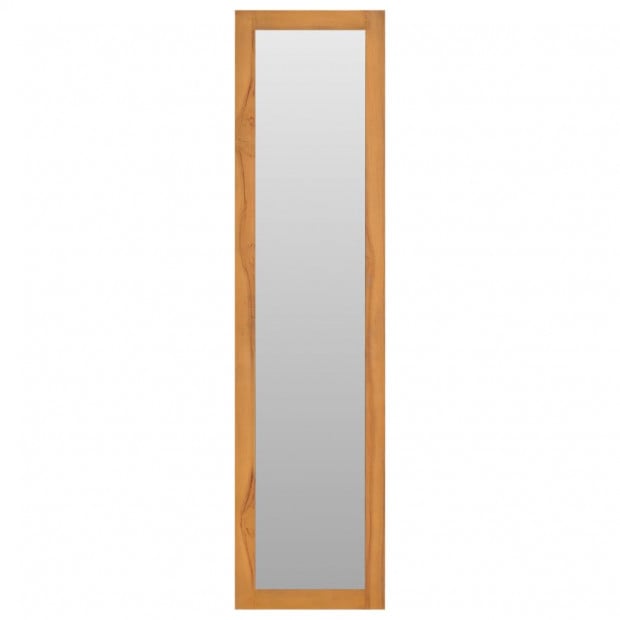 Wall Mirror With Shelves 30x30x120 Cm Solid Teak Wood Image 2
