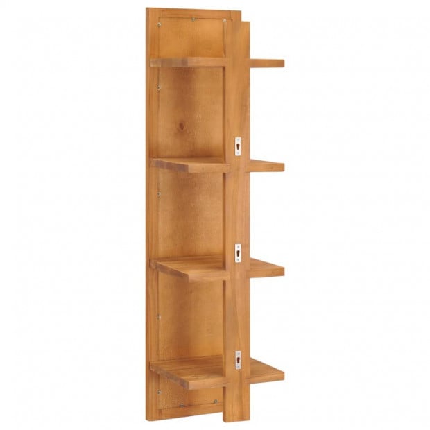 Wall Mirror With Shelves 30x30x120 Cm Solid Teak Wood Image 3