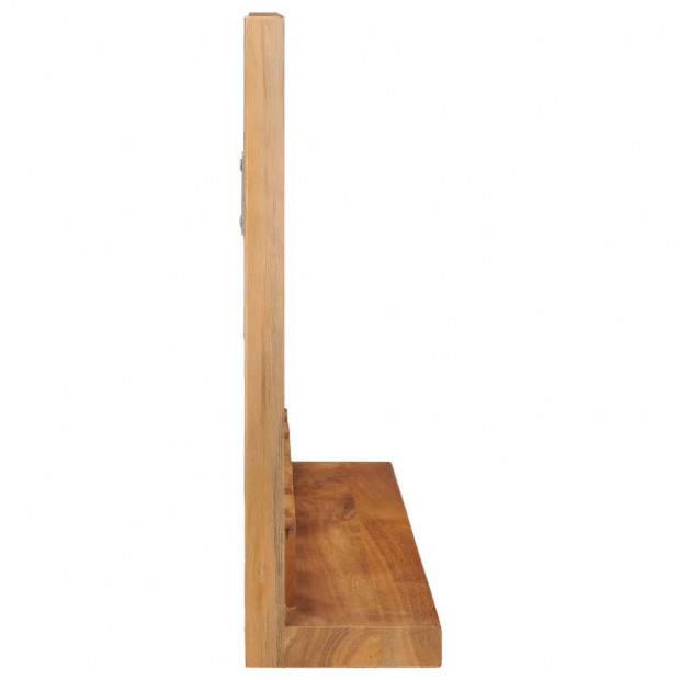 Wall Mirror With Shelf 60x12x40 Cm Solid Teak Wood Image 3