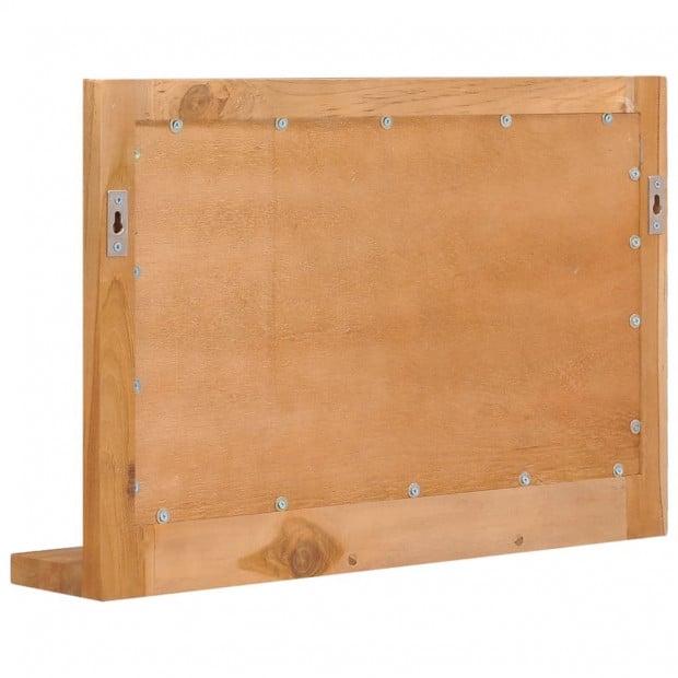 Wall Mirror With Shelf 60x12x40 Cm Solid Teak Wood Image 4
