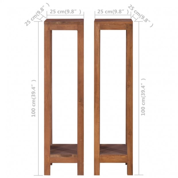 Plant Stands 2 Pcs 25x25x100 Cm Solid Teak Wood Image 6