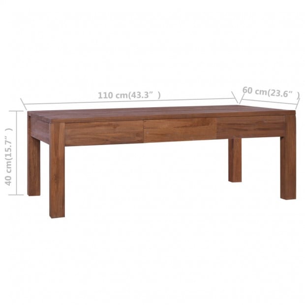 Coffee Table 110x60x40 Cm Solid Teak Wood Image 8