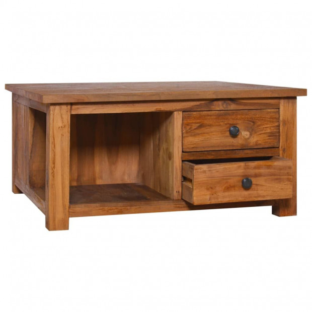 Coffee Table 68x68x33cm Solid Teak Wood Image 2