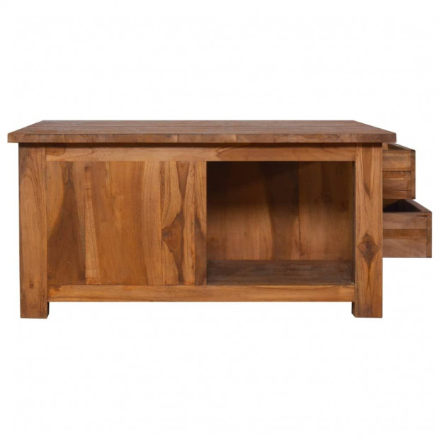 Coffee Table 68x68x33cm Solid Teak Wood Image 4