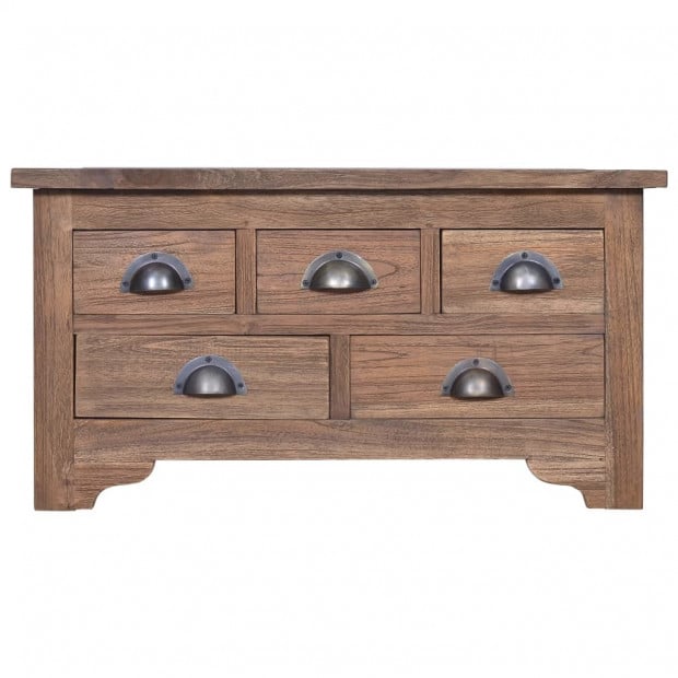 Coffee Table With Flip Top 65x65x34 Cm Solid Teak Wood Image 2