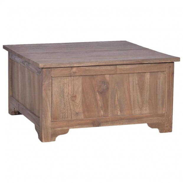 Coffee Table With Flip Top 65x65x34 Cm Solid Teak Wood Image 4