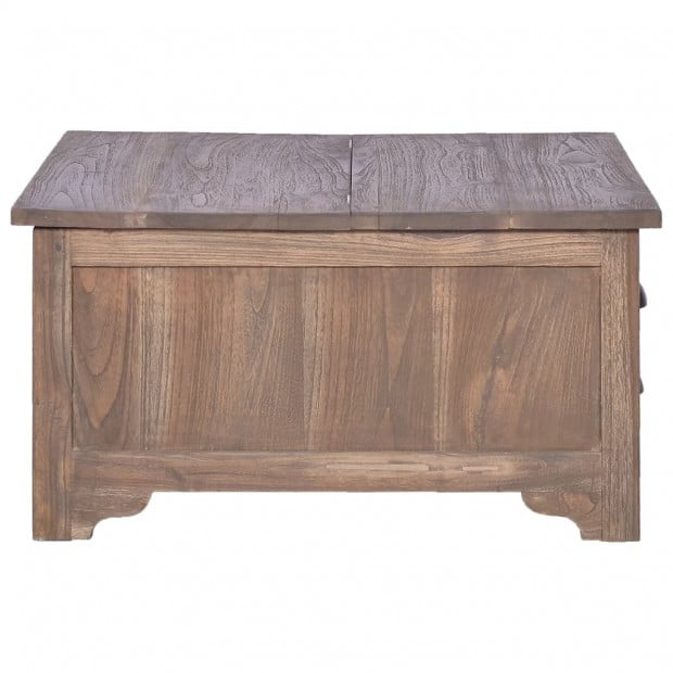 Coffee Table With Flip Top 65x65x34 Cm Solid Teak Wood Image 5
