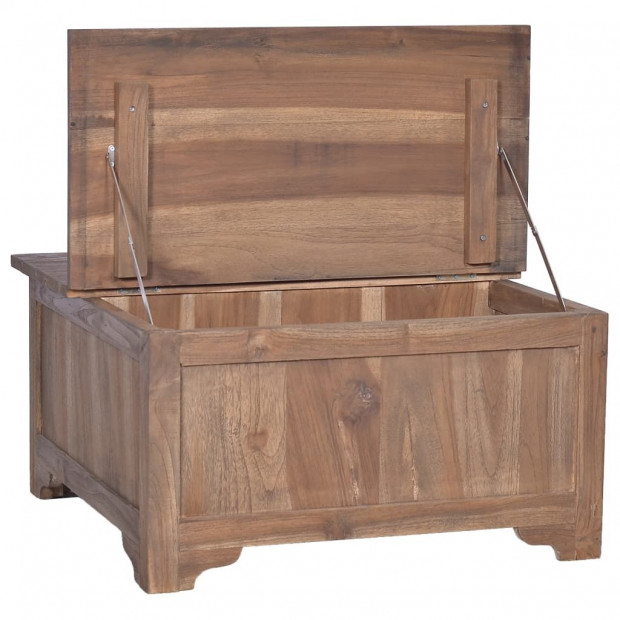 Coffee Table With Flip Top 65x65x34 Cm Solid Teak Wood Image 6