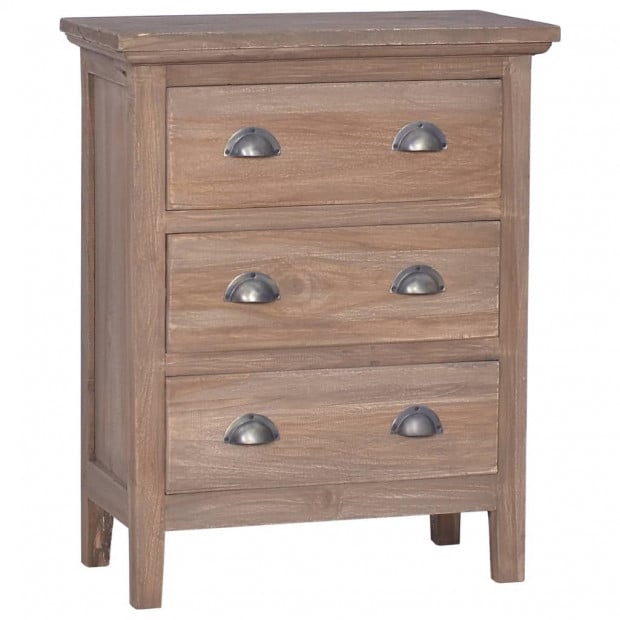 Sideboard With 3 Drawers 60x30x75 Cm Solid Teak Wood