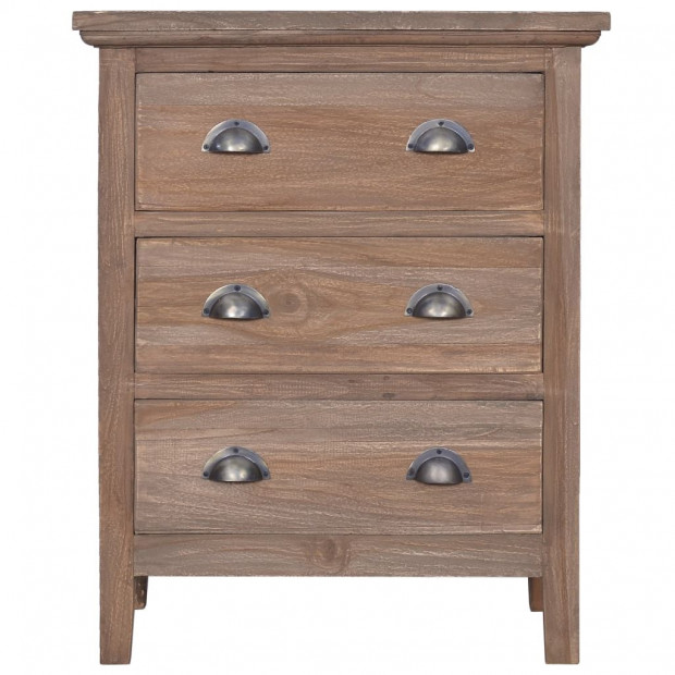 Sideboard With 3 Drawers 60x30x75 Cm Solid Teak Wood Image 4