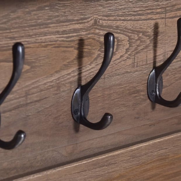 Wall Mounted Coat Rack 80x17x35 Cm Solid Teak Wood Image 2