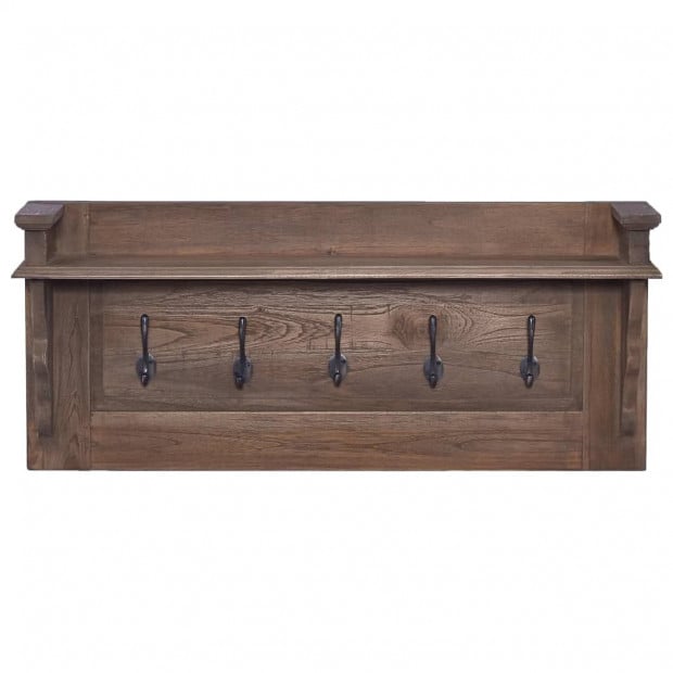 Wall Mounted Coat Rack 80x17x35 Cm Solid Teak Wood Image 3