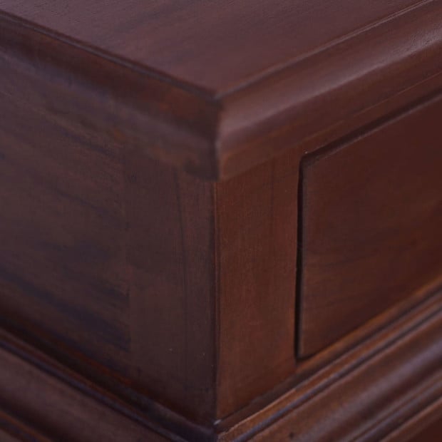 Bedside Table Classical Brown 35x30x60 Cm Solid Mahogany Wood Image 2