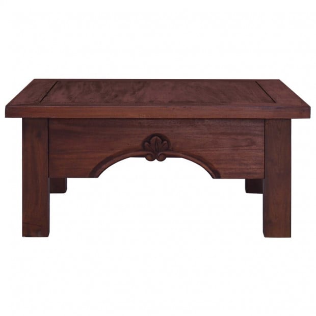 Coffee Table Classical Brown 68x68x30 Cm Solid Mahogany Wood Image 6