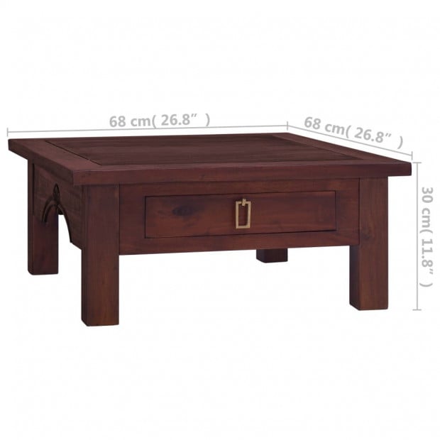 Coffee Table Classical Brown 68x68x30 Cm Solid Mahogany Wood Image 8