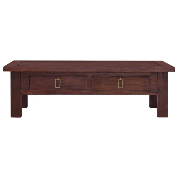 Coffee Table Classical Brown 100x50x30 Cm Solid Mahogany Wood Image 3