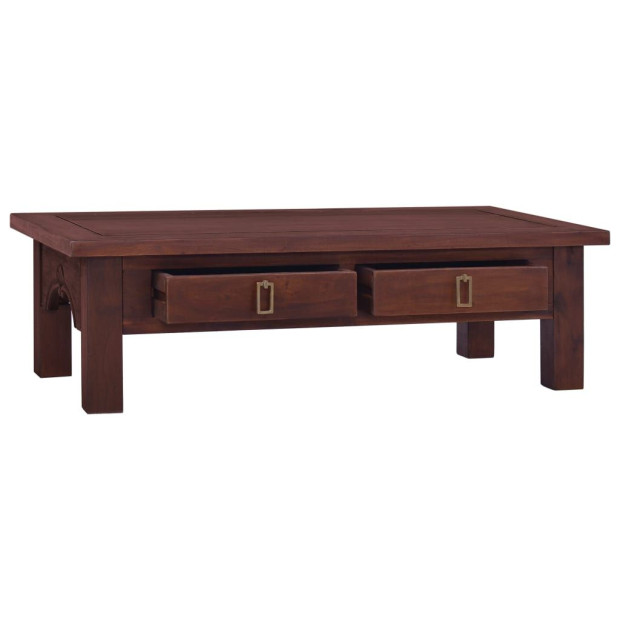 Coffee Table Classical Brown 100x50x30 Cm Solid Mahogany Wood Image 4