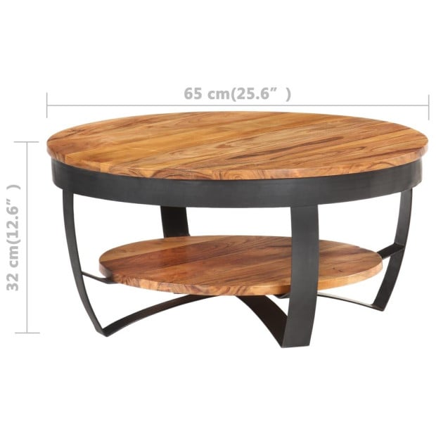 Coffee Table 65x65x32 Cm Solid Acacia Wood Image 7